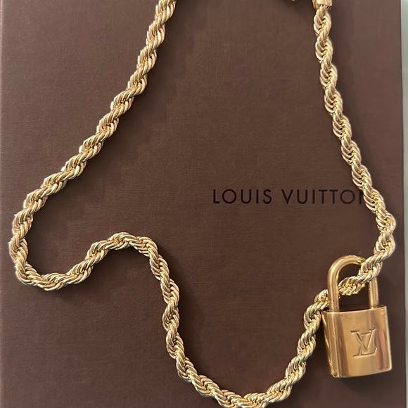 Authentic lv lock charm with gold plated chain - Picture 4 of 8